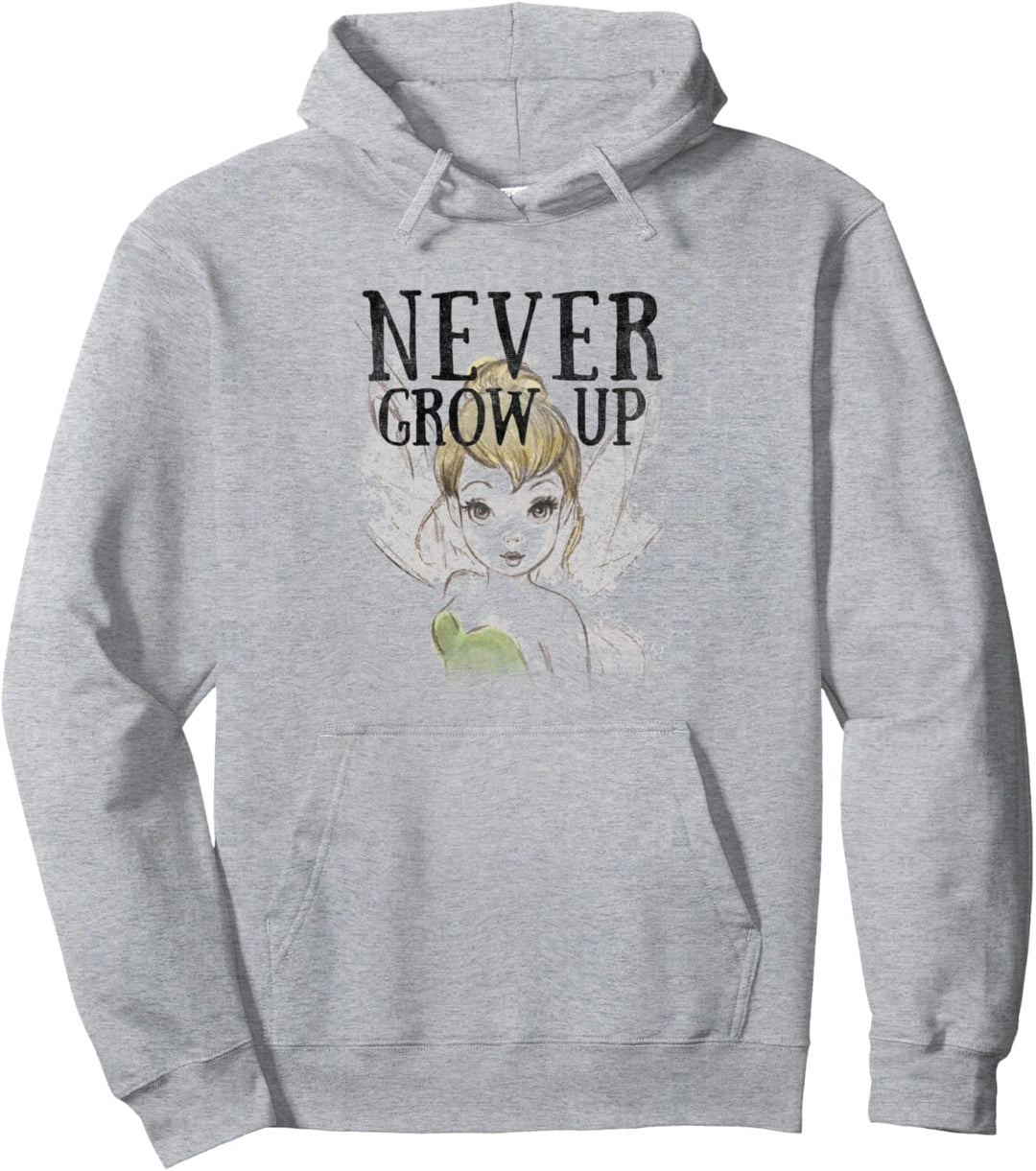 Disney Peter Pan Tinkerbell Sketch Never Grow Up Pullover Hoodie