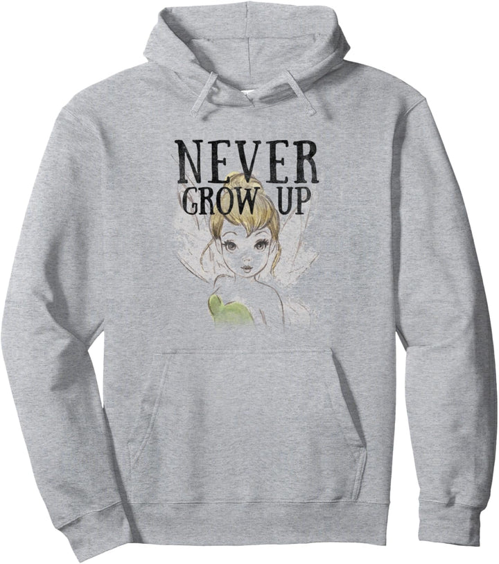 Disney Peter Pan Tinkerbell Sketch Never Grow Up Pullover Hoodie