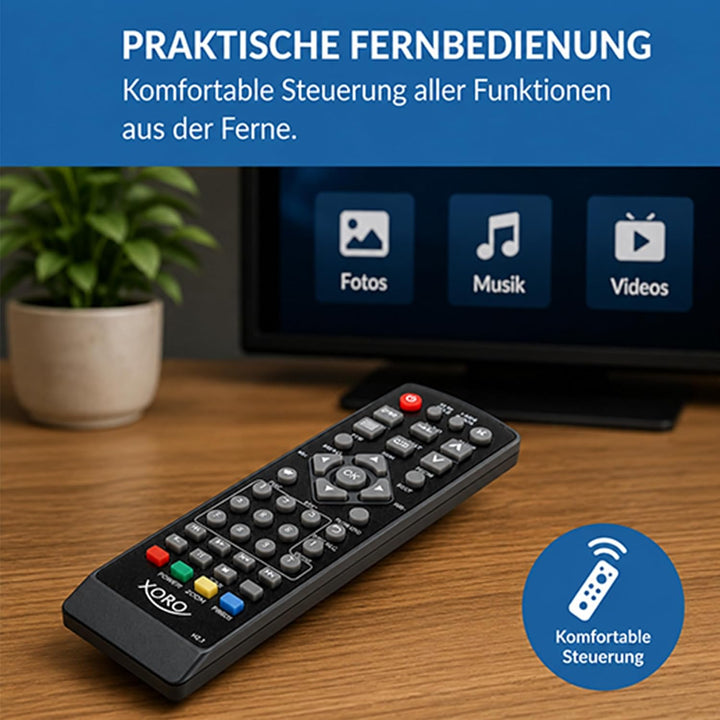 Xoro HRS 8655 HD‐Receiver für digitales Satellitenfernsehen (DVB‐S2), Schwarz
