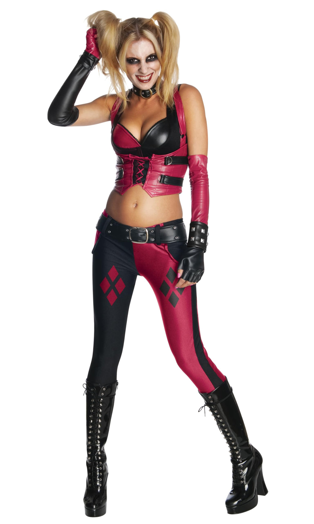 Secret Wishes Batman Arkham City Harley Quinn Kostüm für Erwachsene, mehrfarbig, Grösse XS, wie abge