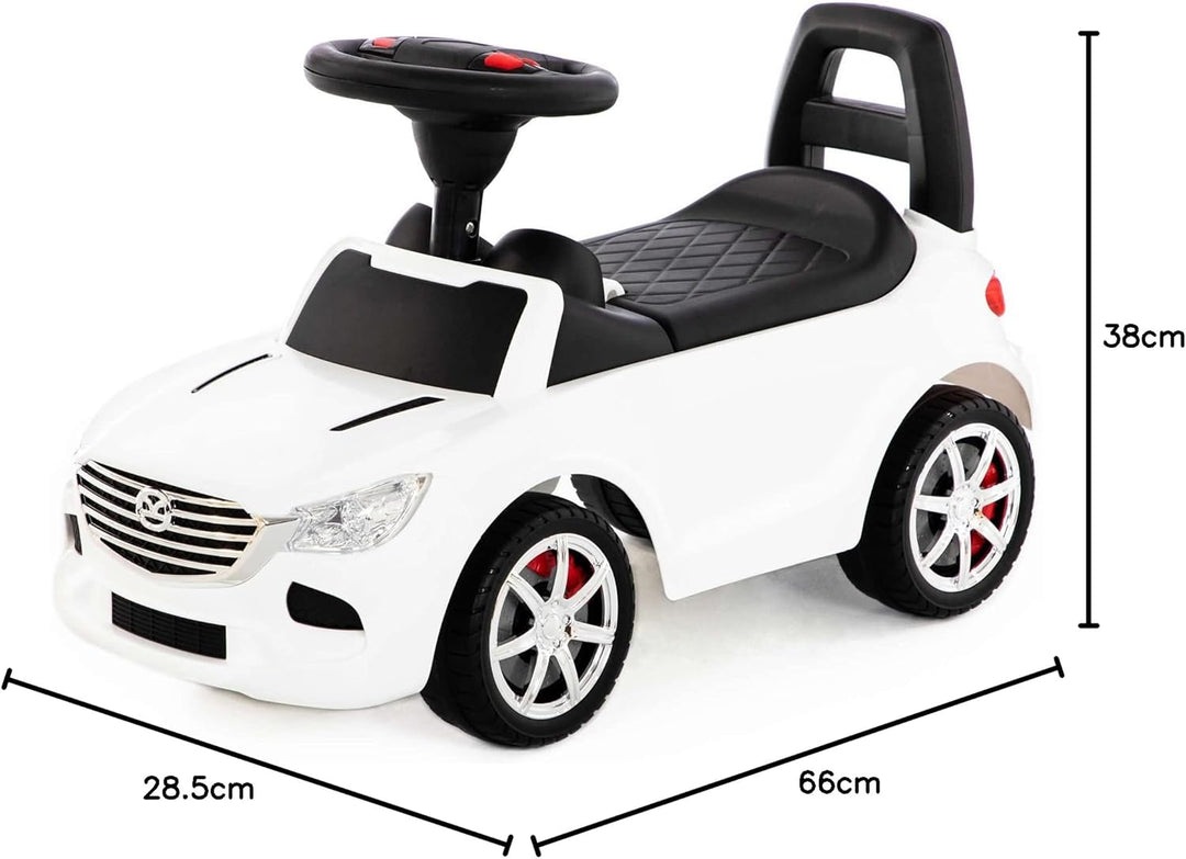 Rutscher Auto weiss Super Car Nr.4 Sound Kinder Rutscherfahrzeug Lauflernhilfe