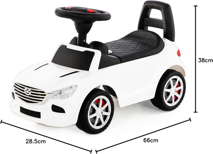 Rutscher Auto weiss Super Car Nr.4 Sound Kinder Rutscherfahrzeug Lauflernhilfe