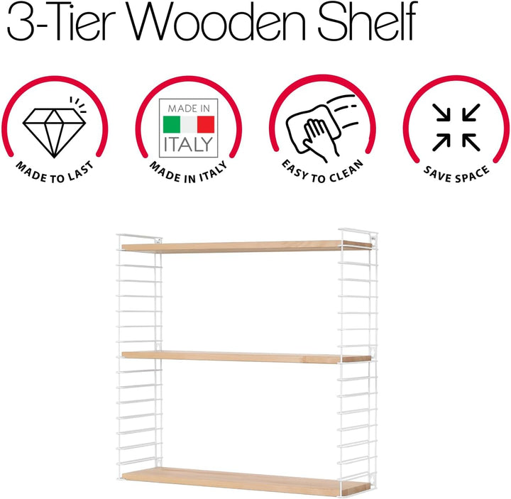 Tomado Zeitloses und modulares Wandregal, holz, Wood/White, 70x21x68 cm, Wood/White