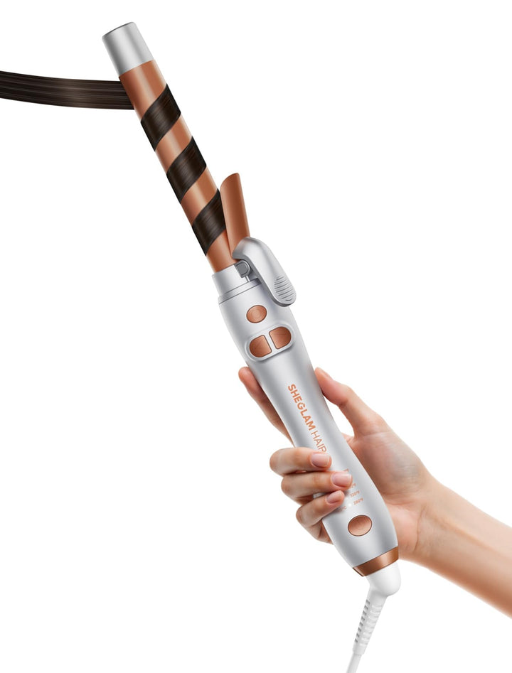 SHEGLAM Rotierendes Lockenstab, Automatischer Lockenwickler 25mm für langes Haar, mühelose Beach Wav