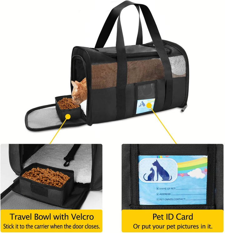 Refrze Haustier-Transportbox für mittelgrosse Katzen, kleine weiche Hundetragetaschen Hunde, TSA-zug