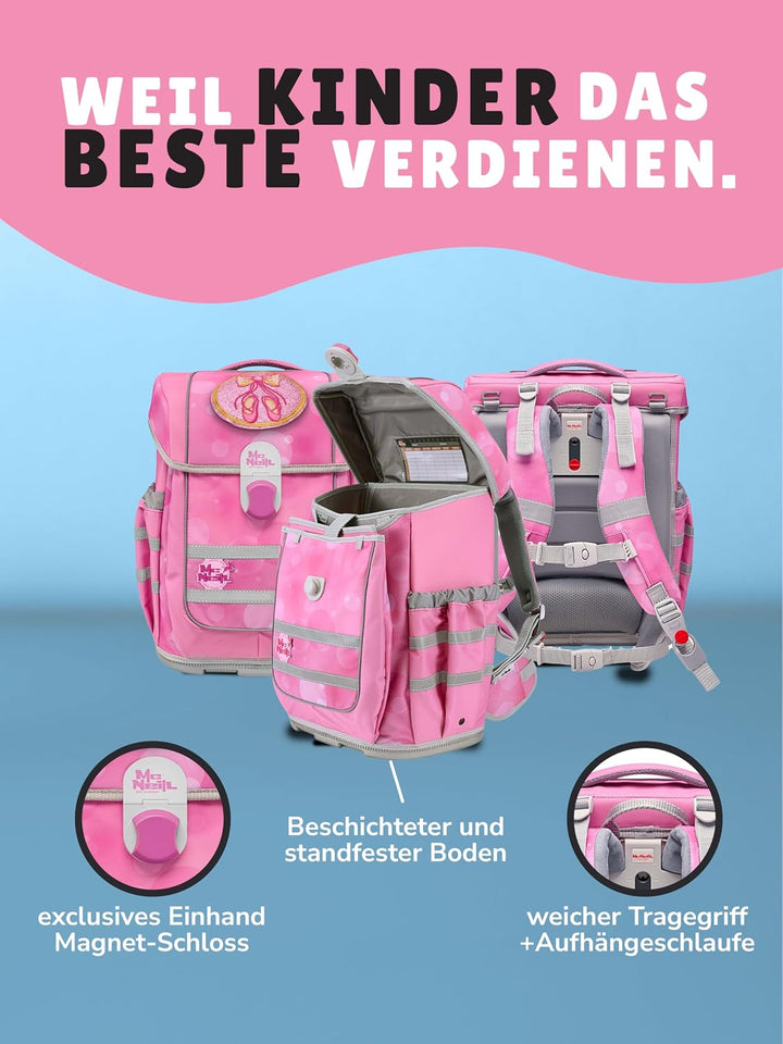 Familando - McNeill Ergo Complete Schulranzen Set - 9-teilig mit Schultüte - Ballerina - Ergonomisch