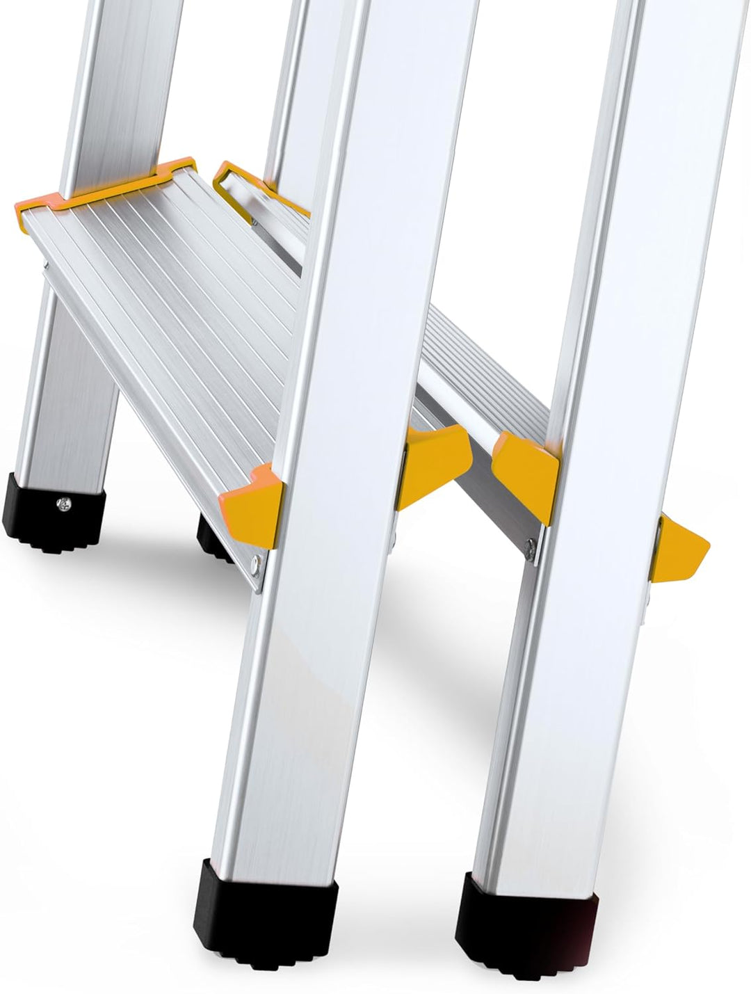 DRABEST Alu Leiter Klappbar Beidseitig Trittleiter 2x5 Stufen Klappleiter bis 150 kg Belastbar Klapp