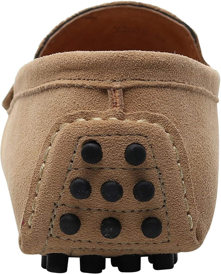 Jamron Herren Wildleder Penny Loafers Gemütlich Fahrende Schuhe Mokassin Slippers 39.5 EU Beige, 39.