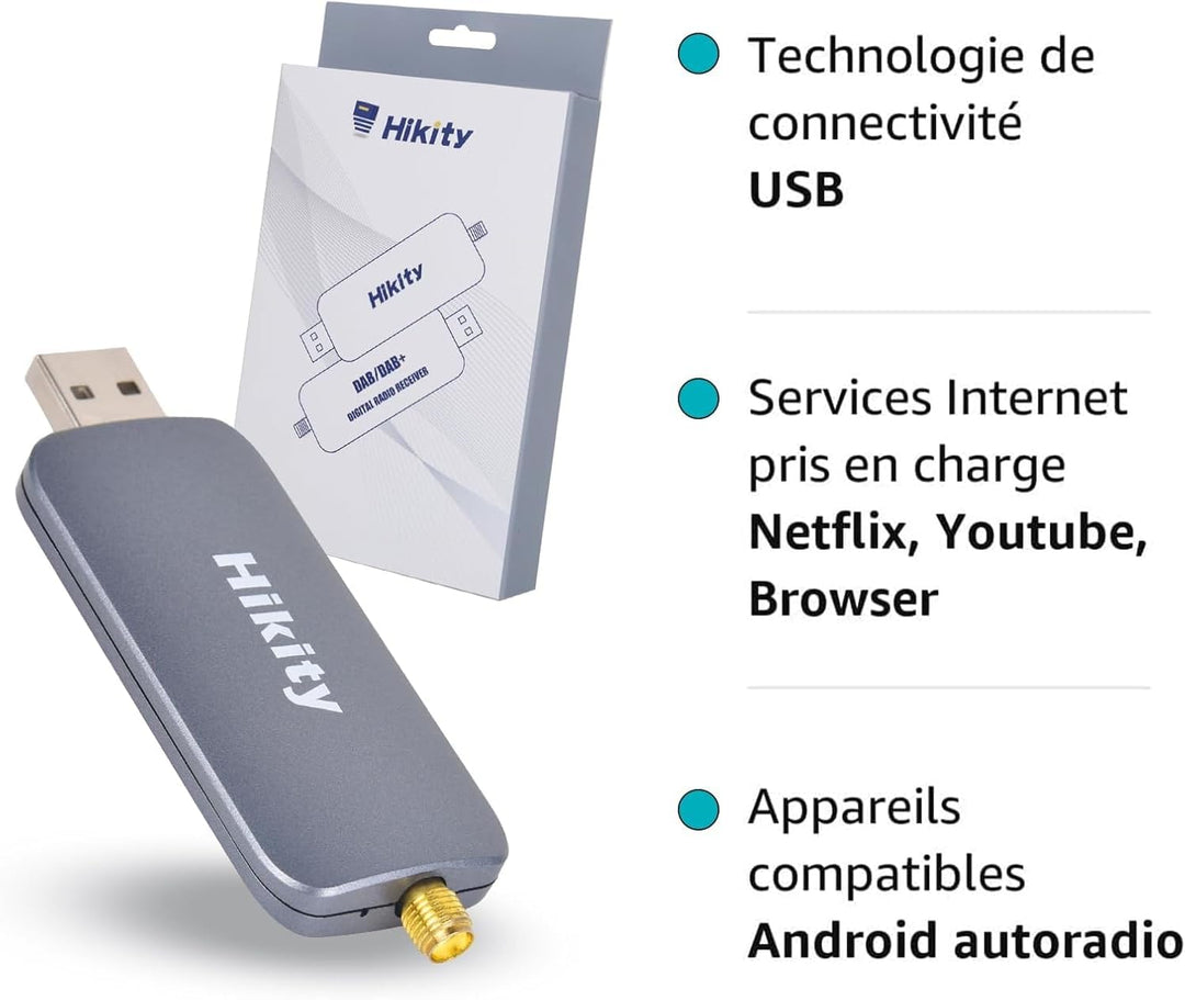 Hikity DAB/DAB+ Car Kit Digital Radio Antennenempfänger, DAB+ Box Radio Empfänger mit Antenne, USB 2