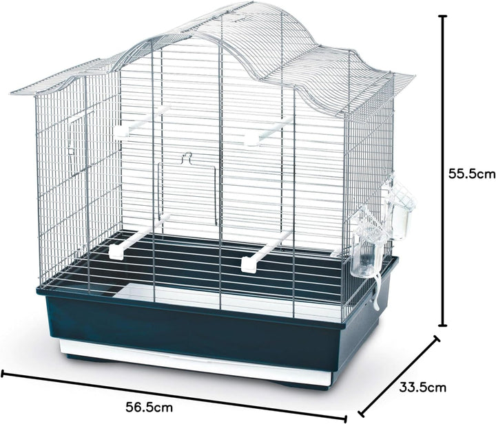 Kerbl 82914 Vogelkäfig Gabbia Sophia, dunkelblau, 55,5x33,5x56,5 cm dunkelblau L 56 x B 34 x H 57 cm