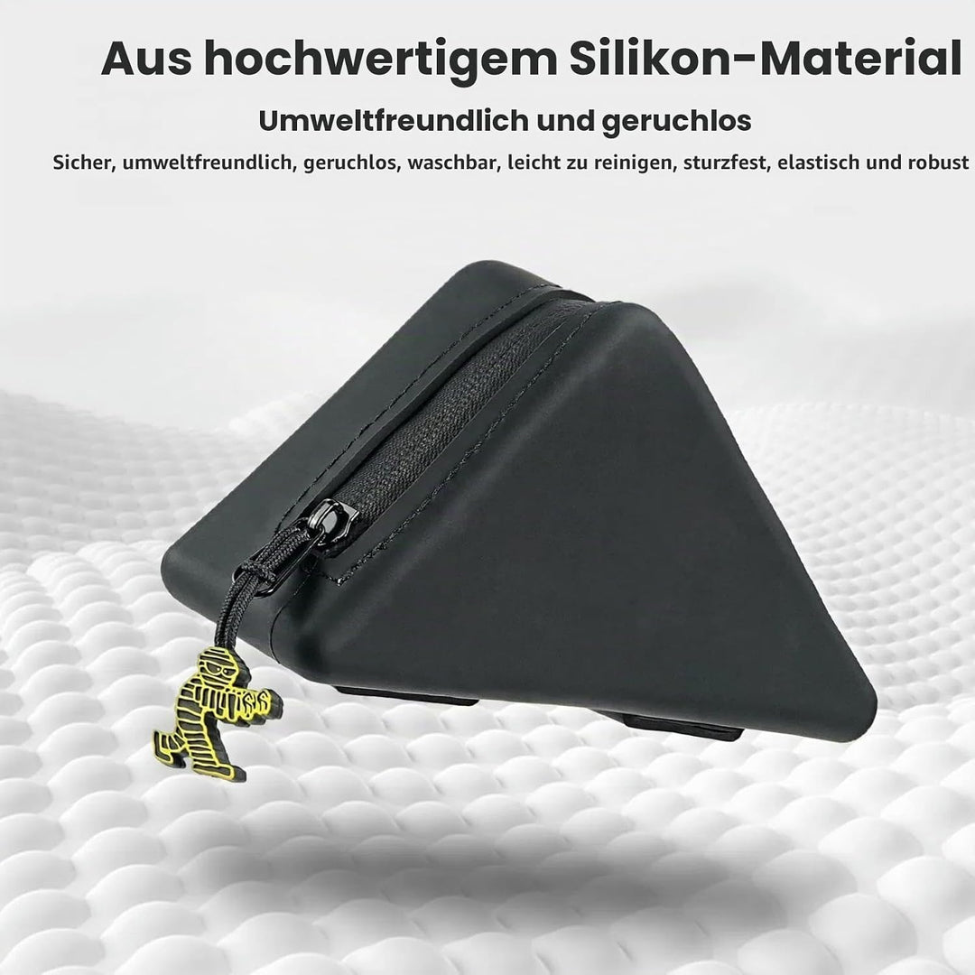 wasserdichte Dreieck-Fahrradtasche für Bromp ton Silikon-Material Rahmentasche mit Reissverschluss (