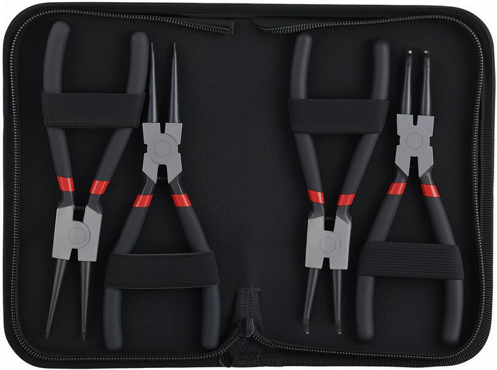 SINJEUN 8 Stück Sprengringzangen Set, Sprengringzange Gerade und Gebogen, Sicherungsringzange Set mi