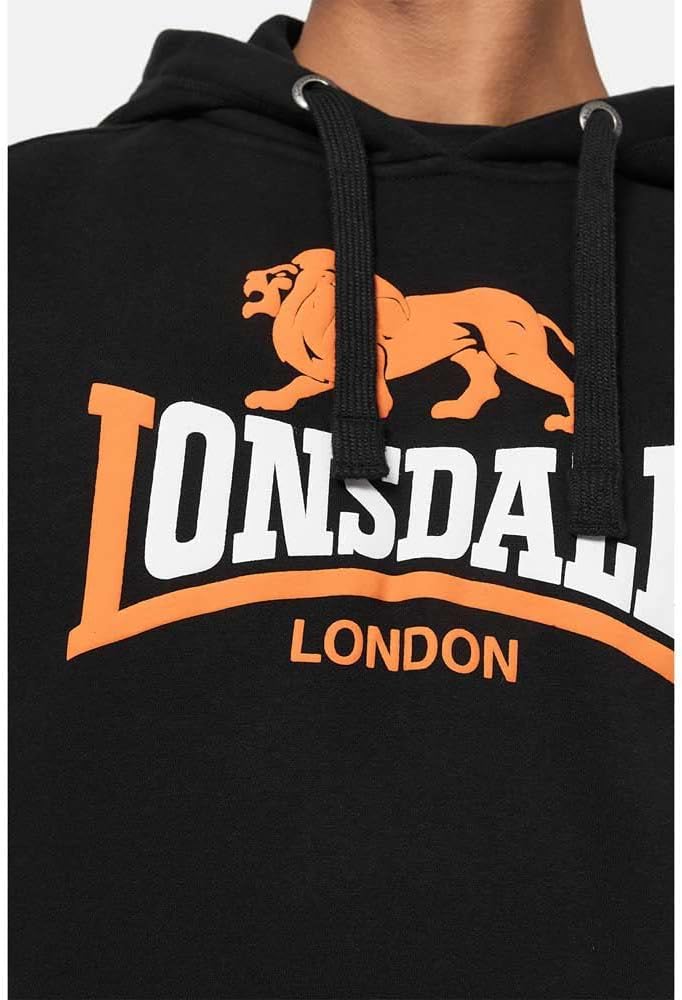 Lonsdale Herren Sleeve Hooded Sweatshirt S Black/Orange/White