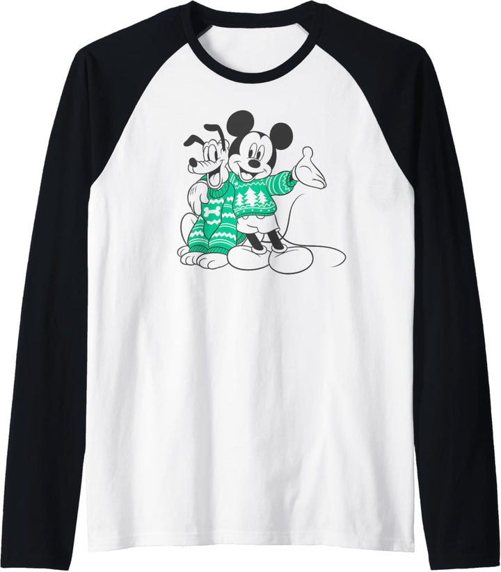 Disney Mickey And Friends Weihnachten Pluto Mickey Sweaters Raglan