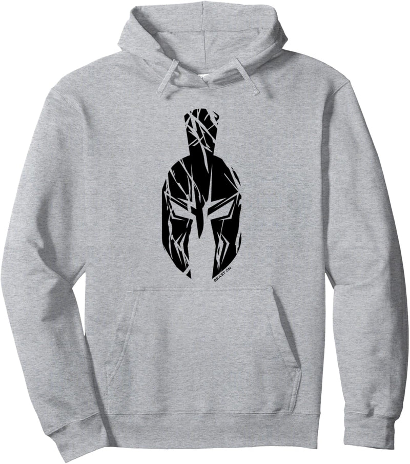 Grosser Spartaner Helm Gym Motiv Gladiator Helm Fitness Motiv Pullover Hoodie