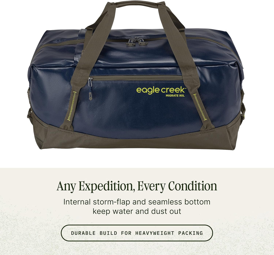 Eagle Creek Migrate Duffel Reisetasche – 100% recycelte Materialien, breite Öffnung und verstaubare