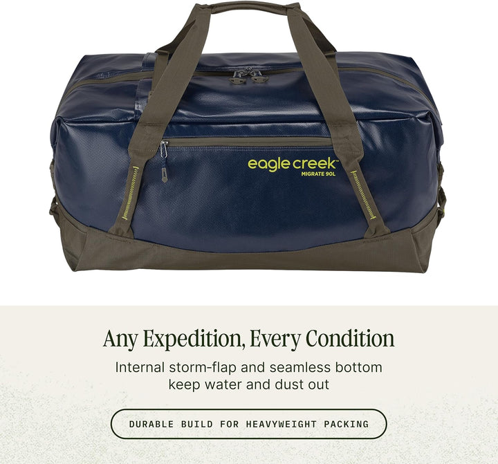 Eagle Creek Migrate Duffel Reisetasche – 100% recycelte Materialien, breite Öffnung und verstaubare