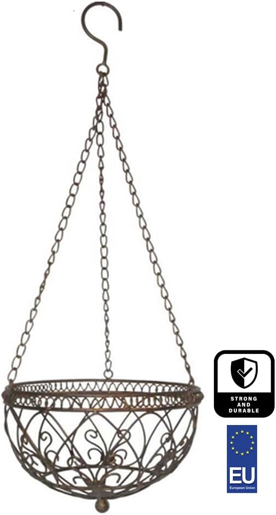 LB H&F Lilienburg Blumenampel Hängekorb Metall (Ø 30 cm), Ø 30 cm