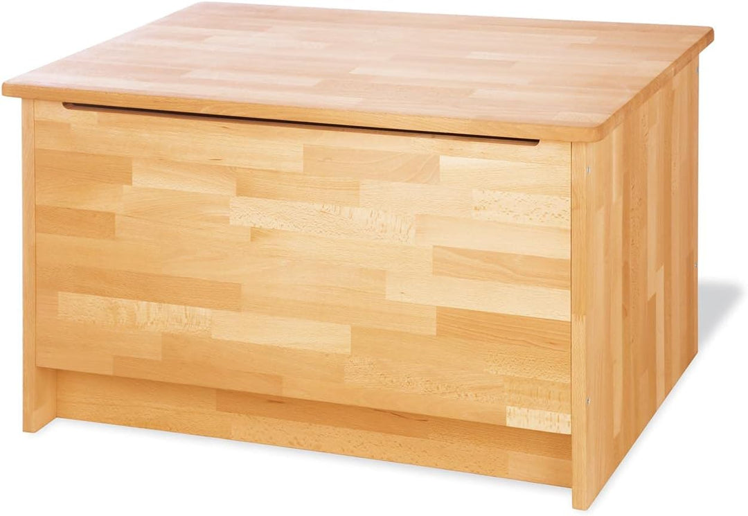 Pinolino Truhe, aus massivem Holz, Spielzeugkiste für Kinder, Deckel mit Klappendämpfer, Belastbarke