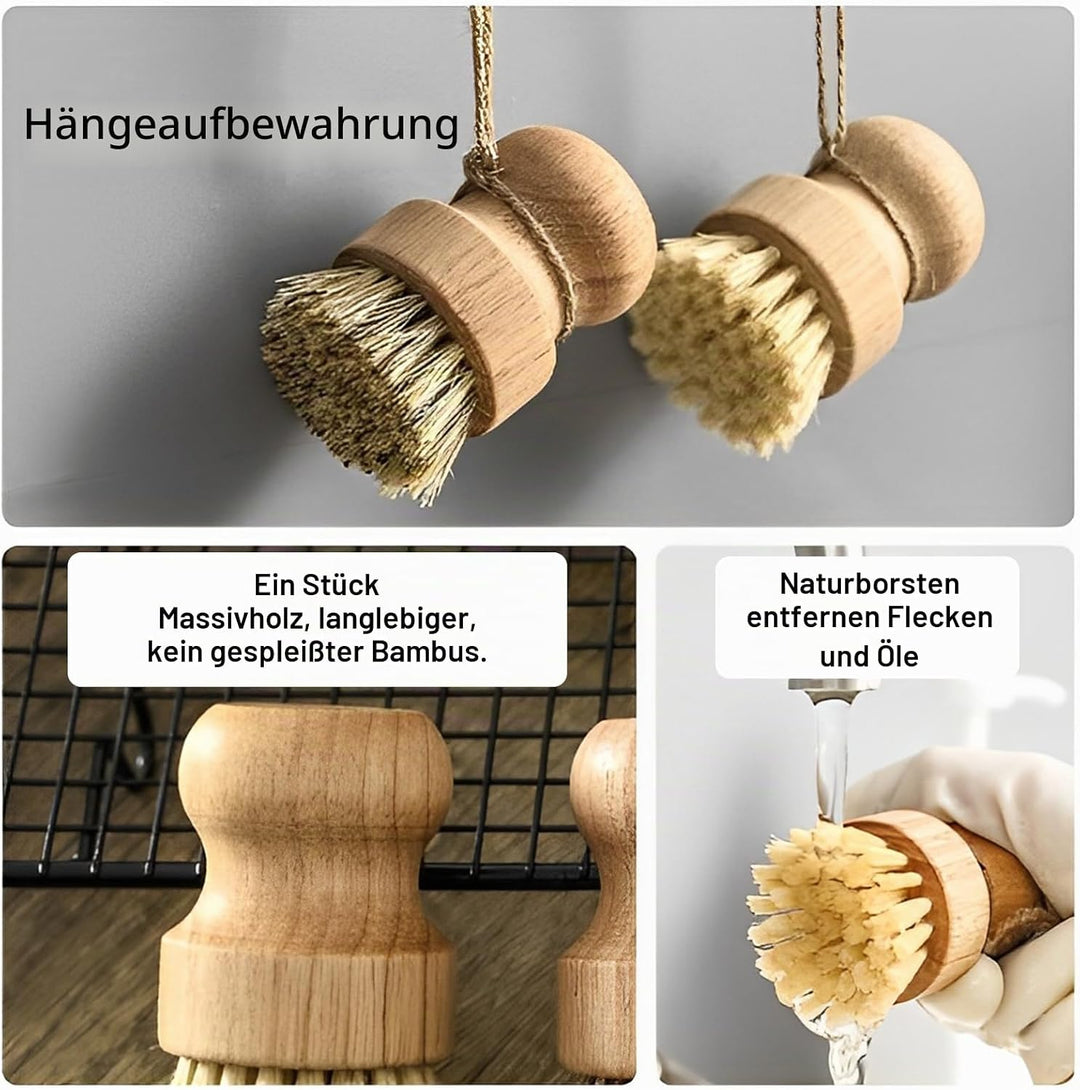 Spülbürste, 7er Set Spülbürste Holz, Gemüsebürste, Pilzbürste, Scheuerbürste, Küchenbürste, Spülbürs