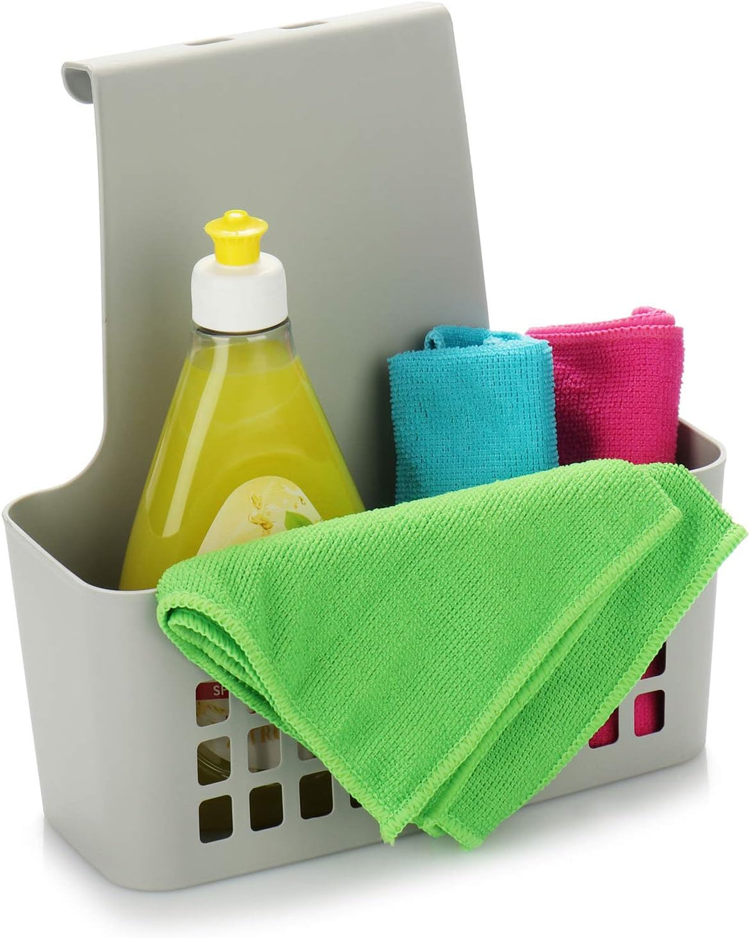 com-four® 2X Hängekorb, robuste Aufbewahrungsbox aus Kunststoff, Organizer für Küche, Bad und Kleide