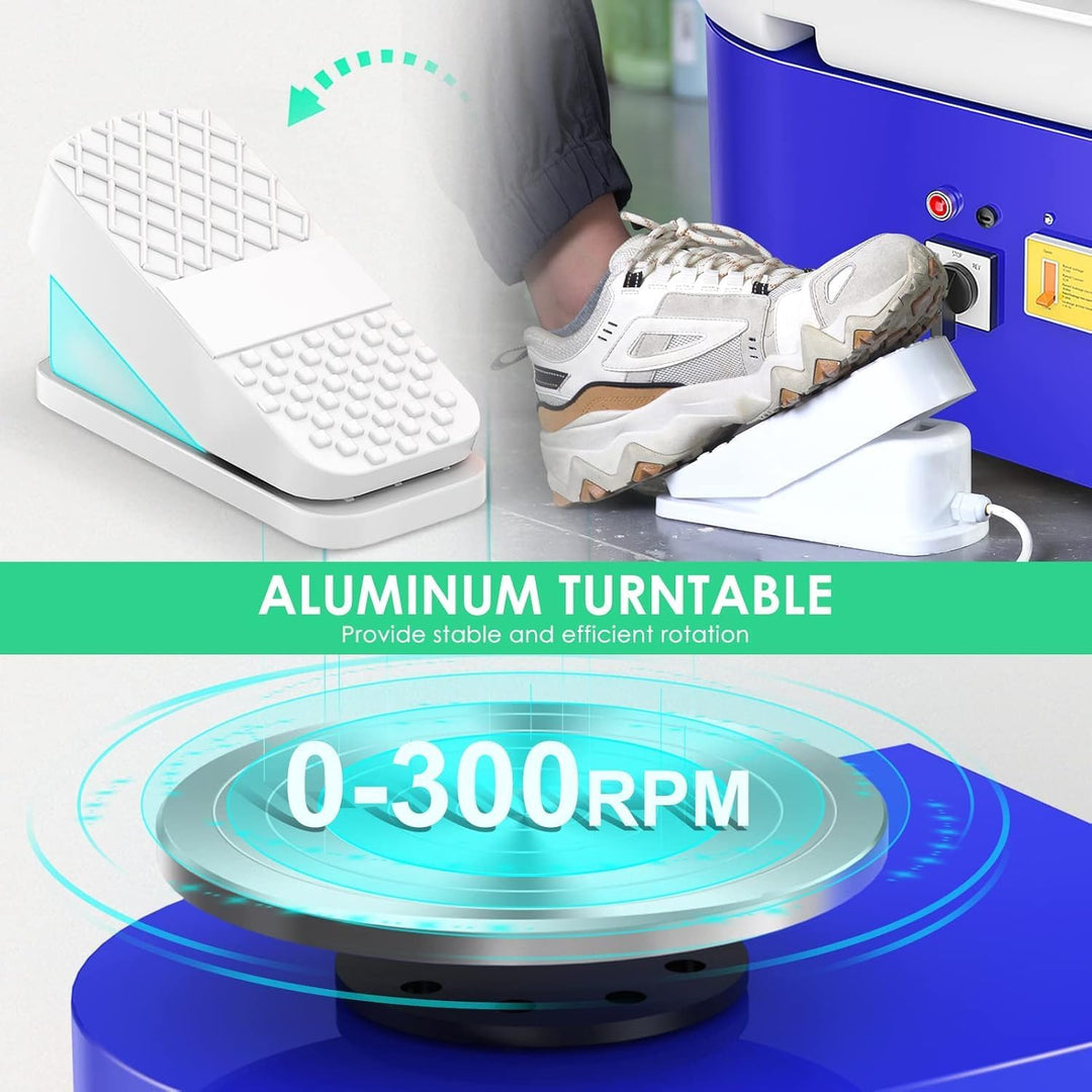 Elektrische Töpferscheibe Maschine, 25cm 350W Formmaschine Ton Werkzeug mit Fusspedale Keramikformma