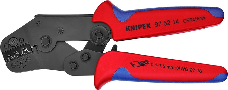 Knipex Crimpzange kurze Bauform brüniert, mit Mehrkomponenten-Hüllen 195 mm 97 52 14