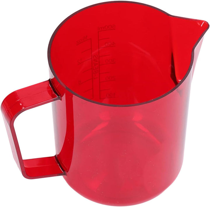 600 ml Acryl-Kaffeekrug, Adlermaul-Wasserauslass, bruchsicherer Aufschäumkrug, rot, Milchkännchen, m
