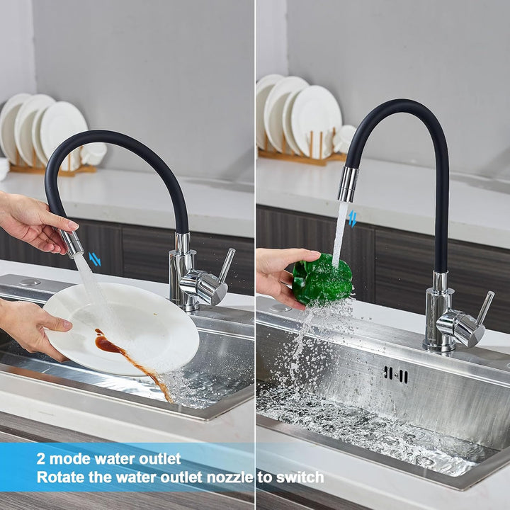 Wasserhahn Küche Mit 2 Wasserstrahlarten,LakeBayMZC Küchenarmatur Mit Flexibler Auslauf,360° drehbar