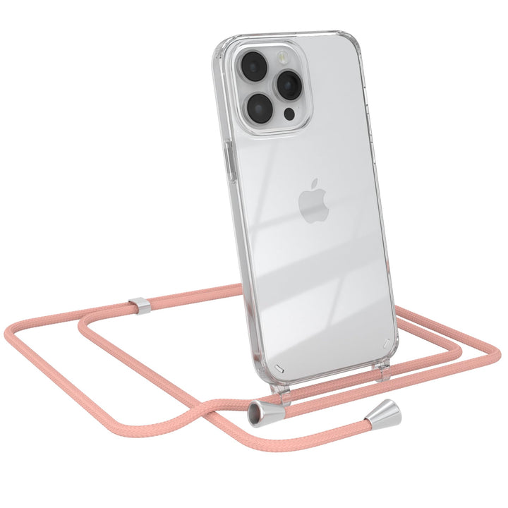 EAZY CASE Handykette kompatibel mit iPhone 14 Pro Max Handyhülle mit Umhängeband, Handykordel mit Sc