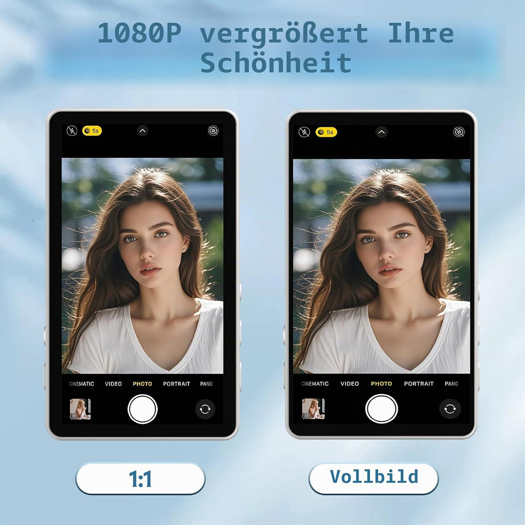 Vlog Screen Handy:1080P Magnetischer Selfie Monitor für Rückkamera,Spiegelung für iPhone&amp;Androids(Ni