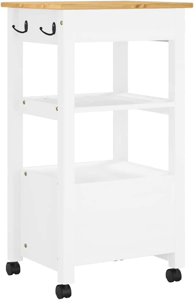 vidaXL Küchenwagen, Servierwagen mit viel Stauraum, Beistellwagen für Küche Wohnzimmer Badezimmer, T