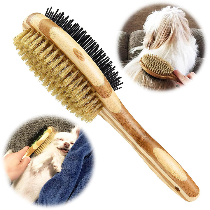 Hundebürste & Katzenbürste, Doppelbürste für Hunde und Katzen, Pin Hundebürste für Knoten & Unterfel
