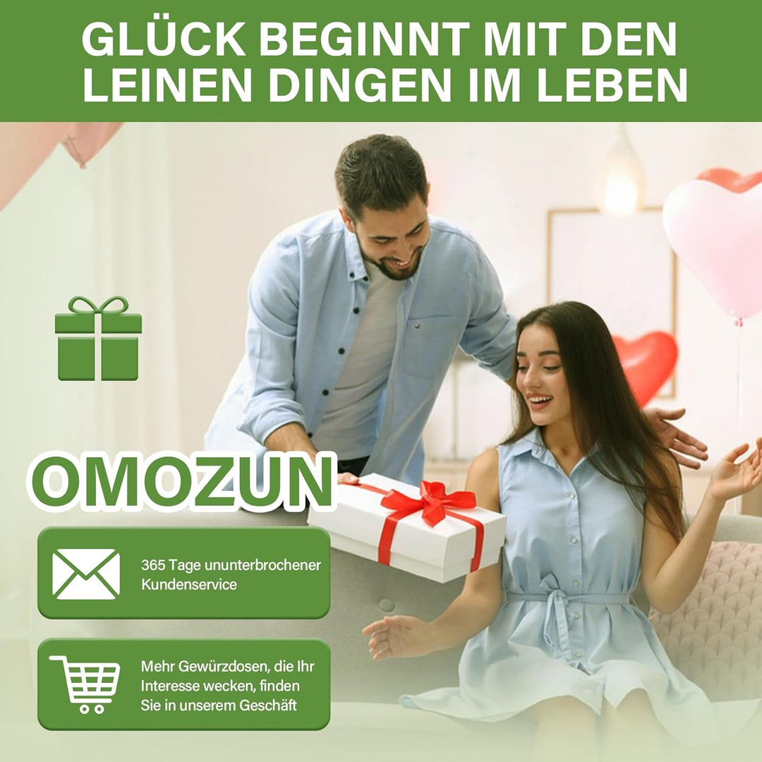 Gewürzgläser Eckig mit Etiketten Set 36er: Kleine Gewürzdosen Glas 120ml mit Streueinsatz Wasserfest