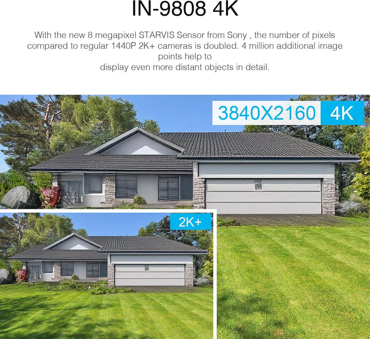 INSTAR IN-9808 4K IP Überwachungskamera aussen schwarz, LAN/WLAN/PoE, HomeKit Kamera, AI-Personenerk