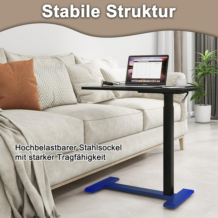PUNCIA Laptoptisch höhenverstellbar 66-100cm drehbarer Laptopständer mit Rollen mobiles Stehpult Übe