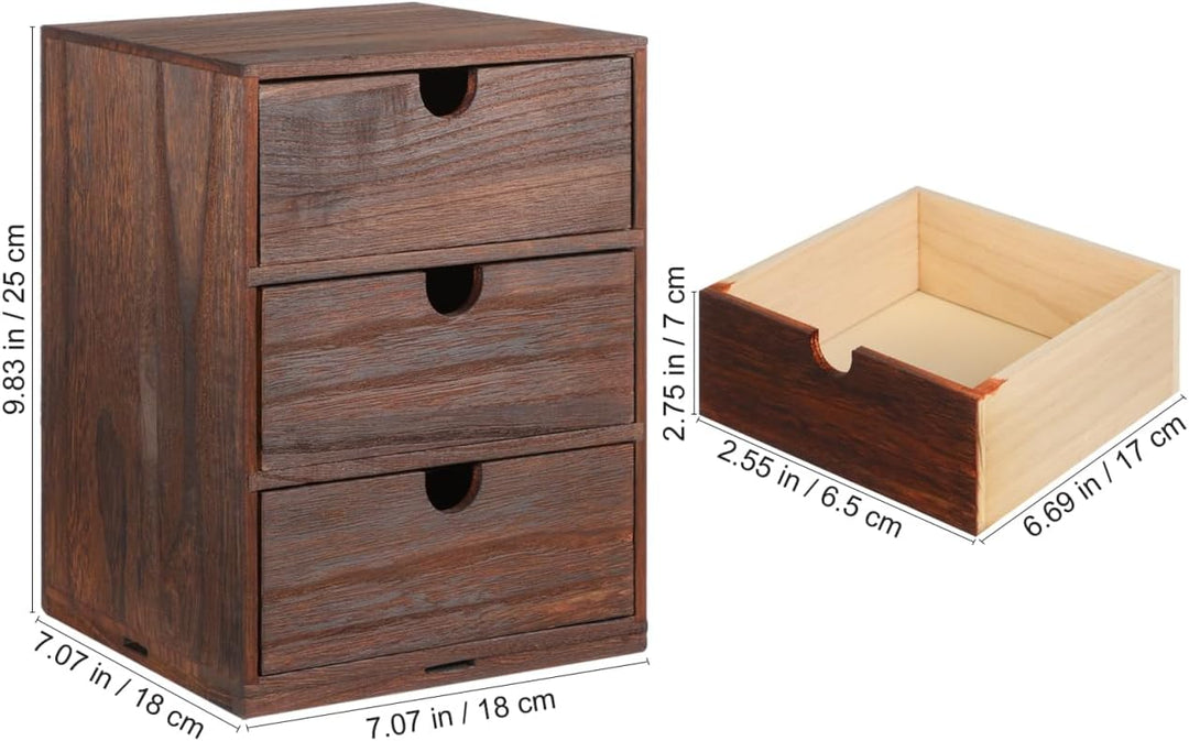 STOBAZA Holzschubladenbox Braun Mehrschichtige Holz-aufbewahrungsbox Mit Sortierbox Für Diverse Arti