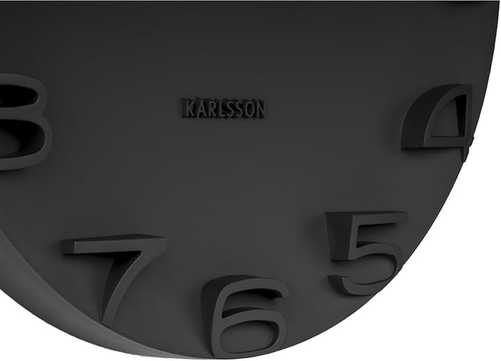 Karlsson KA5311BK Wanduhr On The Edge, schwarz mit Zeiger, Chrom One Size Metallic, One Size Metalli