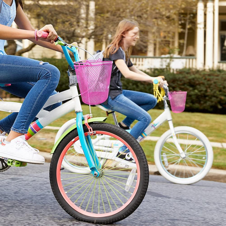 ANZOME Fahrradkorb Kinder, Metall Fahrradkorb vorne Kinder für Mädchen Jungen, Lenkerkorb mit Klettv