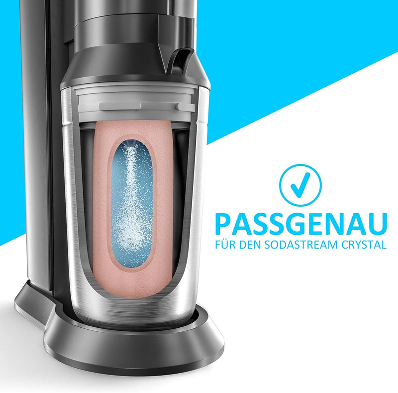LICHTENWERK® Premium Edelstahl Flasche 0,6L [EINFACH MITNEHMEN] kompatibel mit SodaStream Crystal -