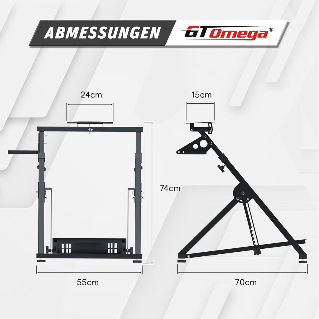 GT OMEGA APEX Lenkradständer – Kompatibel mit Logitech G923, G29, G920, Thrustmaster T300, T500 TX &