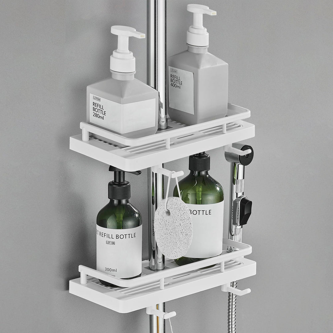 Hoomtaook Duschablage für Duschstange Dusche Caddy ohne Bohren Aufhängen Dusche Regale Zubehör Halte