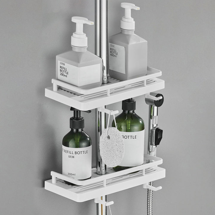 Hoomtaook Duschablage für Duschstange Dusche Caddy ohne Bohren Aufhängen Dusche Regale Zubehör Halte