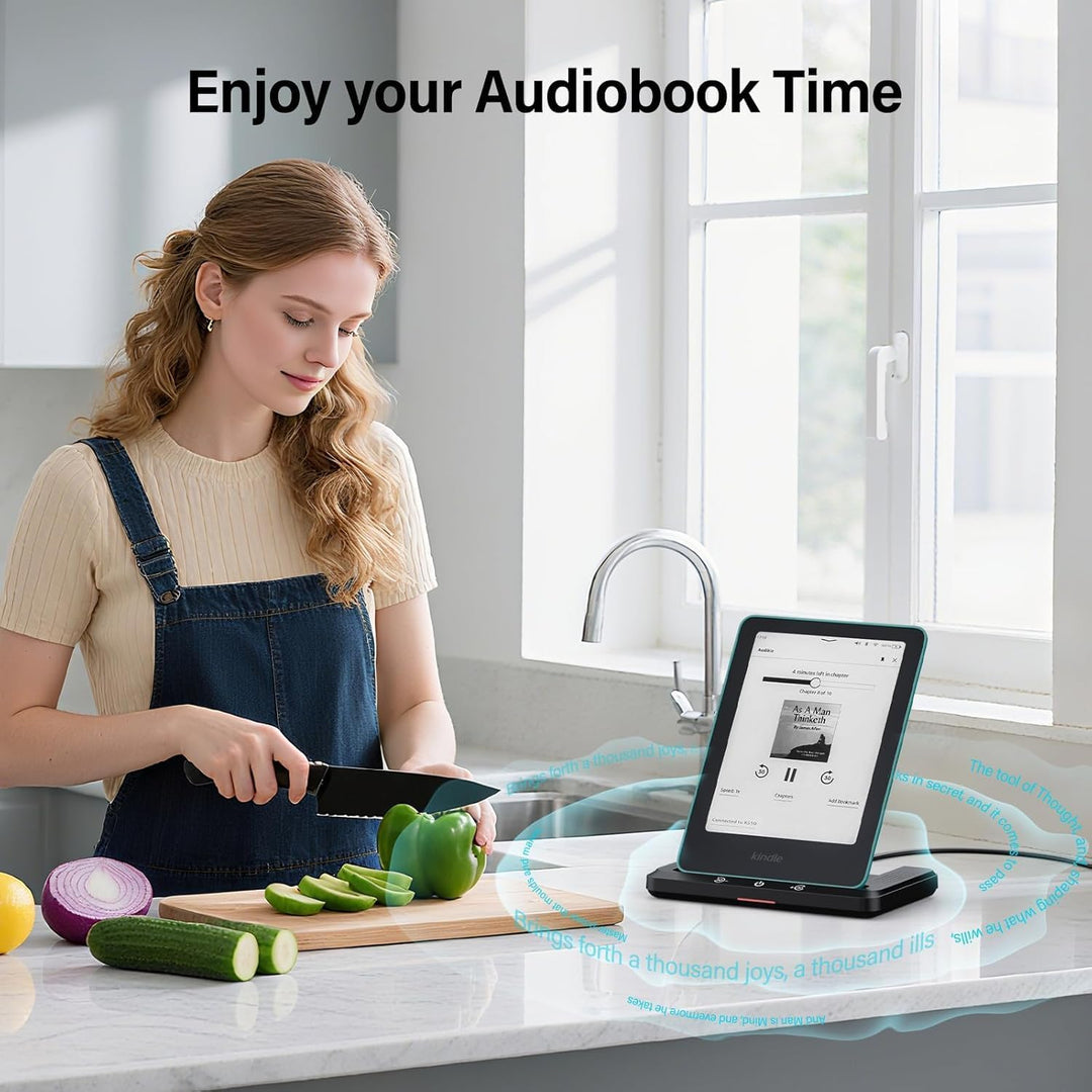 Hörbuch Lautsprecher Mit Kabelloses Ladestation für Kindle Paperwhite Signature Editions (2022 und 2