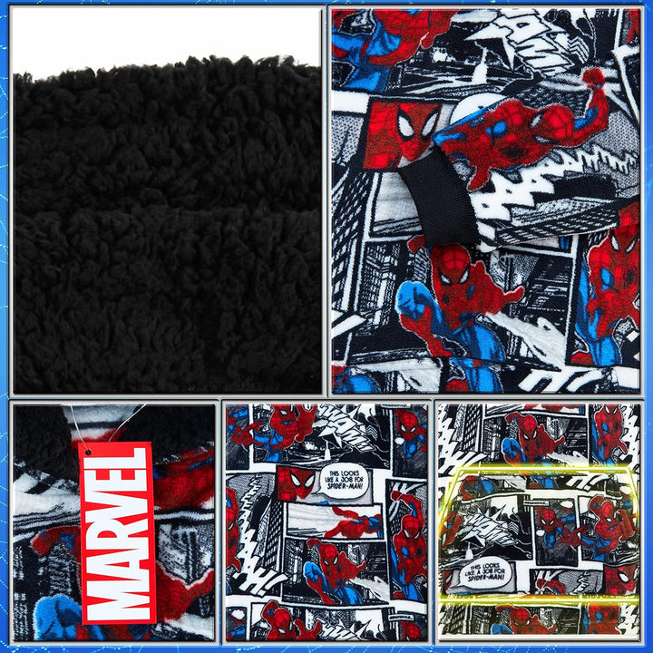 Marvel Spiderman Übergrosse Hoodie Decke Kinder Jungen und Mädchen