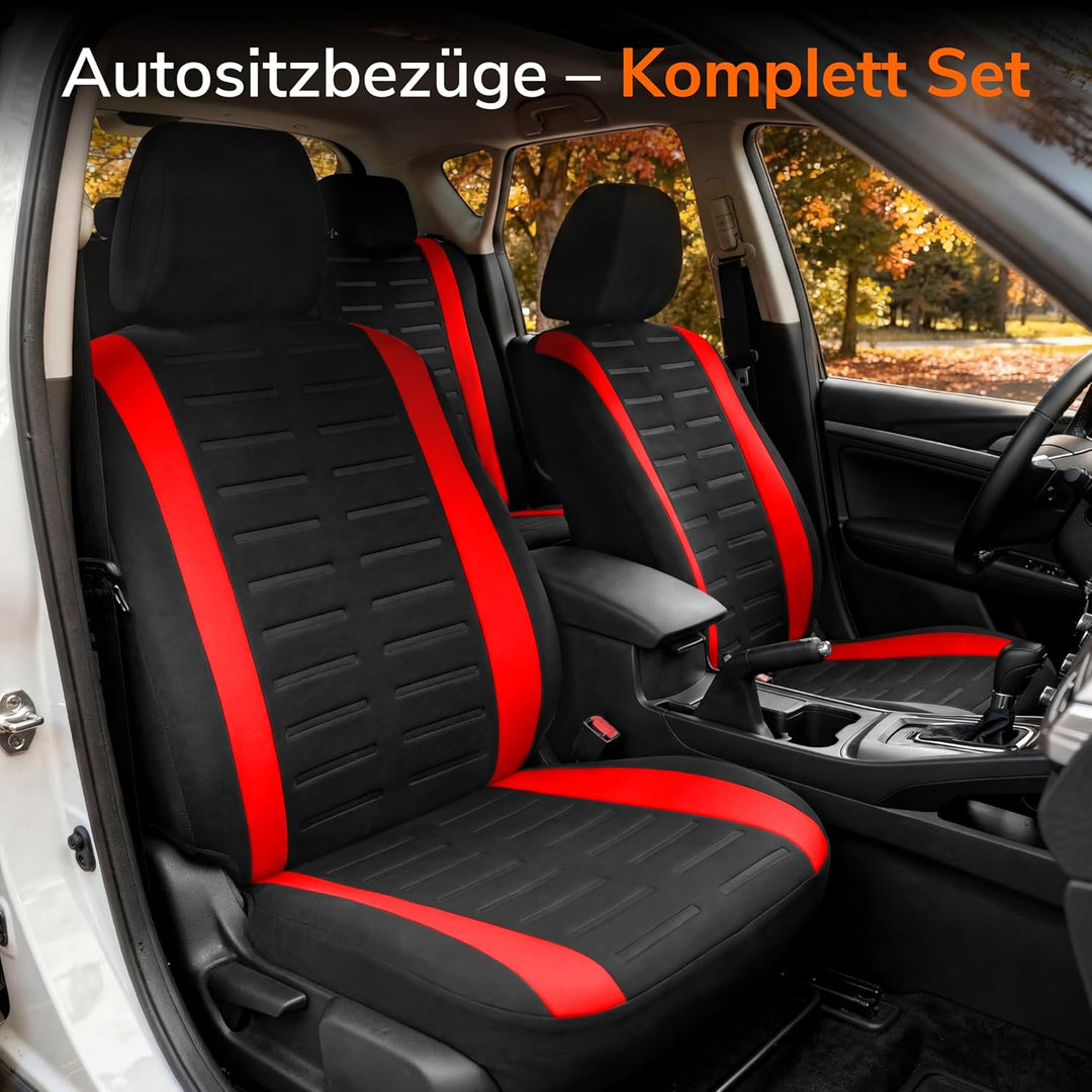 Upgrade4cars Autositzbezüge Set Universal Version 2026 | Auto-Schonbezüge für die Vordersitze & Rück