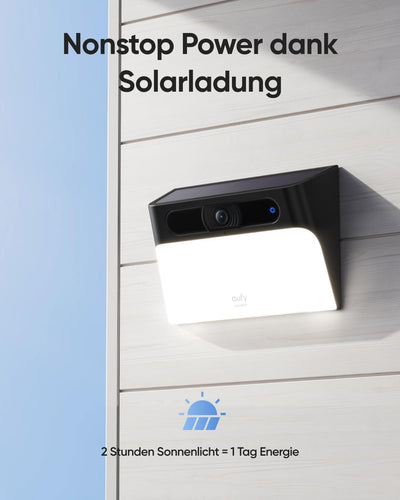 eufy Security Solar Wall Light Cam S120, kabellose 2K Solar Überwachungskamera aussen, nachhaltige S