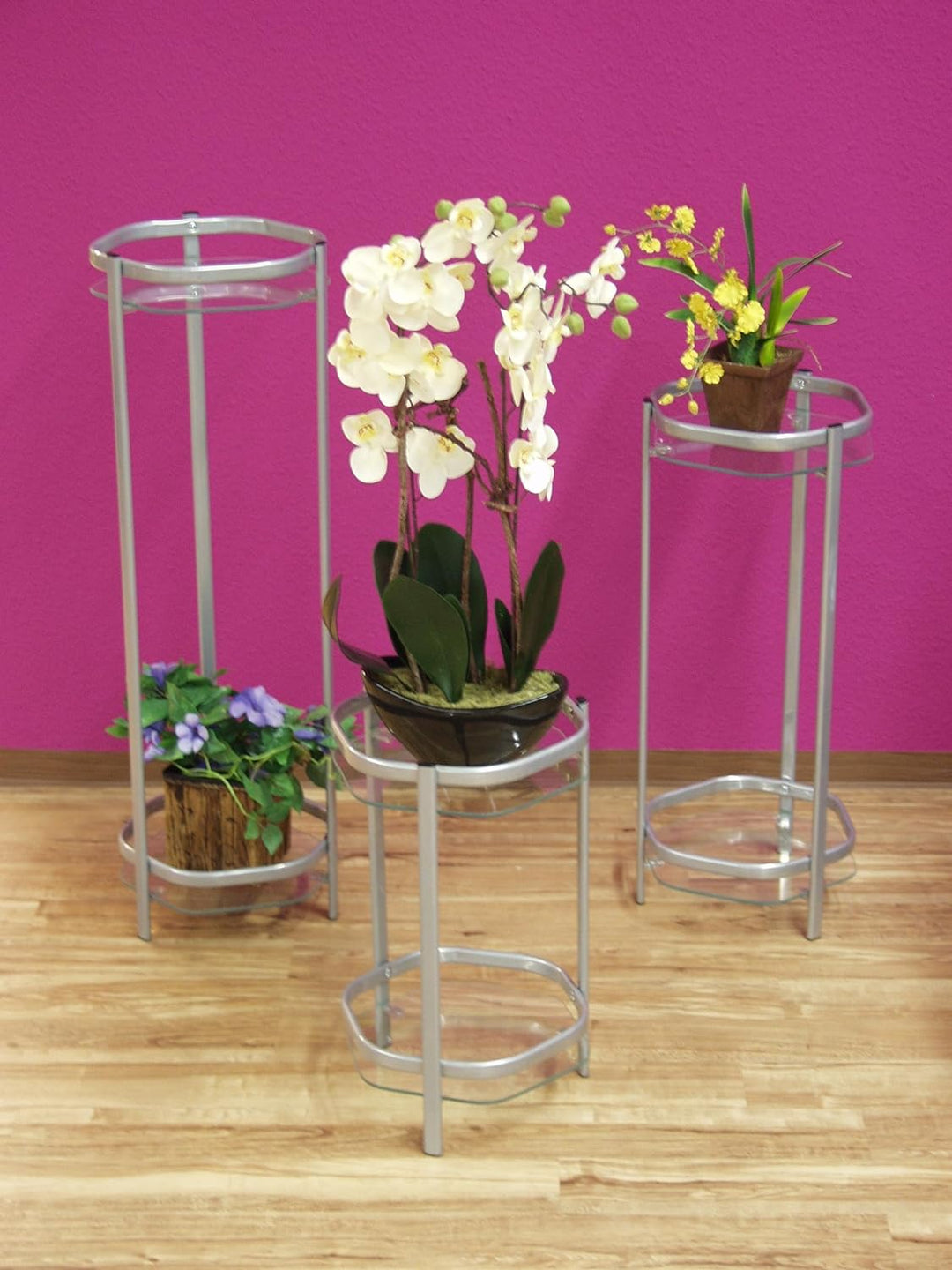 Heinz Hofmann 3192.AG Blumenständer / Metall / Alufarben / B. 27 x T. 28 x H. 45 cm 27X28X45 CM, 27X