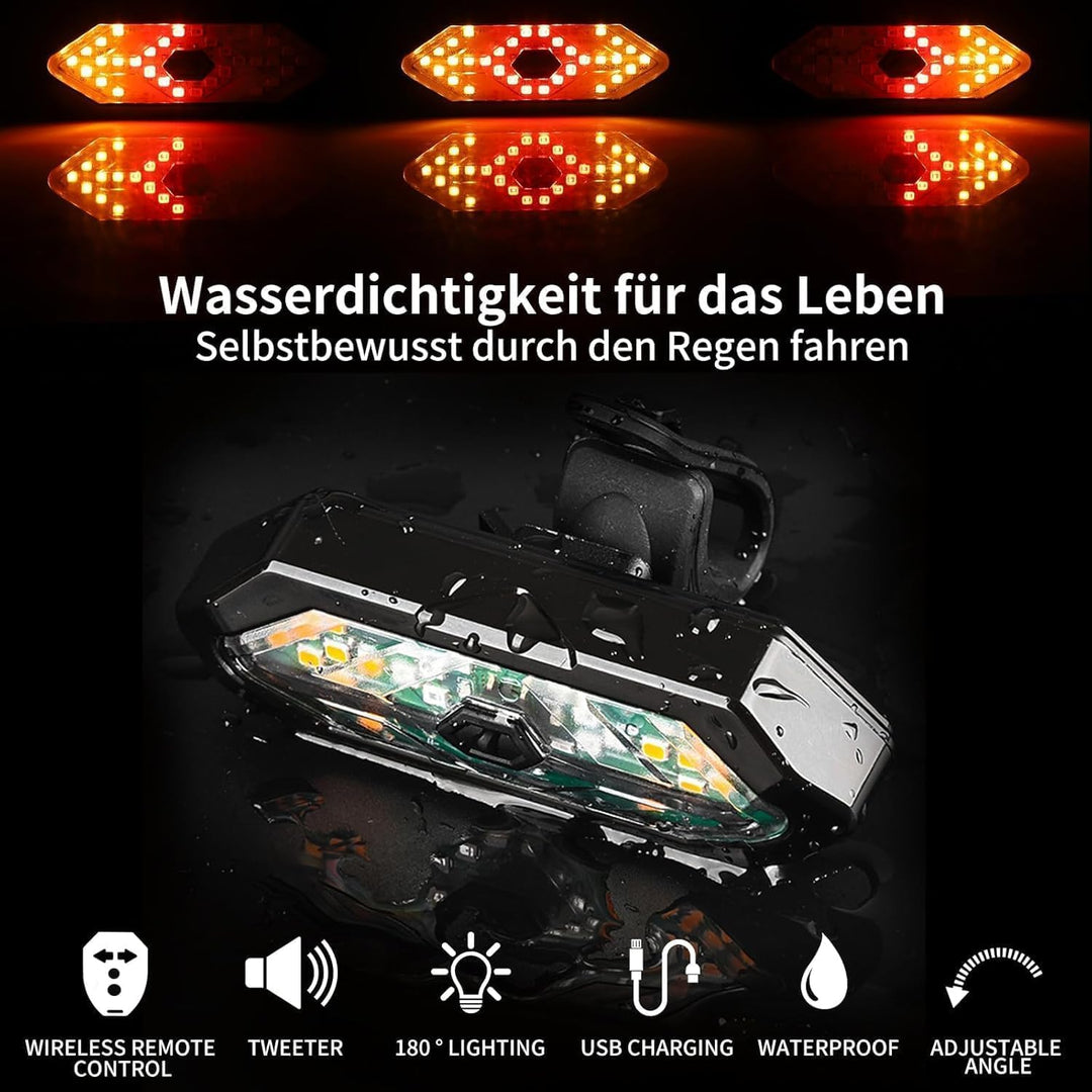 Blinker E Scooter, IPX4 USB Wiederaufladbar E Scooter Blinker mit Funkfernbedienung &amp; Automatische B