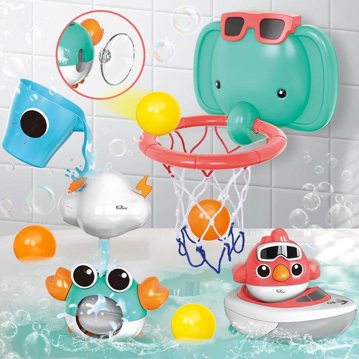 VATOS Baby Badespielzeug, Badezimmer Babyspielzeug für Babys Jungen Mädchen 1 Jahr alt, Baby Badewan